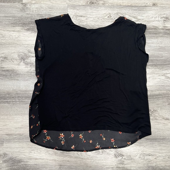 Paper Moon‎ Floral Print Sleeveless Blouse V-Neck Casual Top, Size L - Picture 2 of 5